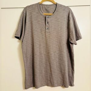 VINCE Men's Gray Short-Sleeve Henley Tee